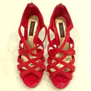 White House Black Market red suede heels Size 8